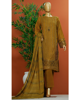 3-PC Unstitched Digital Print Embroidered Muse By Hztextiles | SSE - 101